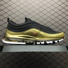 Nike Air Max 97 Black And Metallic Gold New Arrival Nike Air Max 97 Qs Black Metallic Gold White Sneakers At5458 002 Nike Air Max 97 Nike Air Max Air Max 97