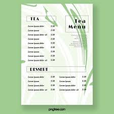قائمة طعام مطعم خلفية خضراء بسيطة tea illustration menu restaurant afternoon tea