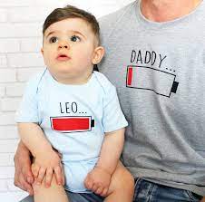 Daddy And Baby Recharge Battery T Shirt Set By Precious Little Plum Notonthehighstreet Com