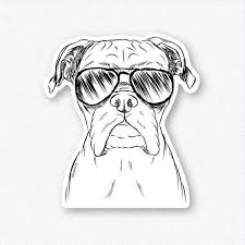 Black And White Boxer Dog Clip Art Axel The Boxer Decal Sticker Boxer Dogs Art Boxer Dog Tattoo Boxer Dogs