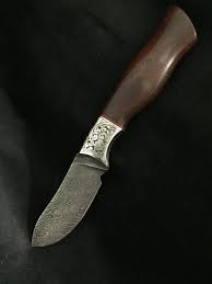 Handmade Bird And Trout Knife Small Bird Trout Knife With Desert Ironwood Handle My Engraving On 416ss Bolsters Alabama Damascus For The Blade In 2020 Knife Hand Engraving Handmade Knives