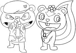 Flippy And Petunia Coloring Page Of Happy Tree Friends Happy Tree Friends Petunias Coloring Pages