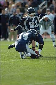 On a cold afternoon in the fall of 1992, heather sue mercer persuaded her father to accompany her to a field near their westchester county home and hold a toy football on the ground while she. A Female Kicker S Dream Continues At Lebanon Valley The New York Times