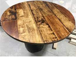 I used hardwood flooring to make a dining table top. 1 Round Table Top Maple Plank Table Top Rustic Wood Etsy Natural Wood Table Top Plank Table Barrel Table