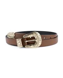 Western belt buckles for women. Buy Brown Western Belt For Women With Gold Buckle Capo Pelle