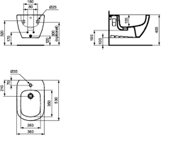 Bidet Sospeso In Ceramica Tesi T3552 Collezione Tesi By Ideal Standard