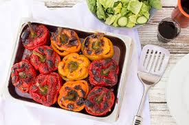 Yemista Greek Stuffed Peppers Vegan Lazy Cat Kitchen
