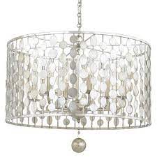 Classic design motifs of laurel wreath and swags make this a dramatic light for over tables, beds or in bay windows or similar. Crystorama Layla Chandelier Antique Silver Candelabra Inc Antique Silver Chandelier Chandelier Lighting Silver Chandelier