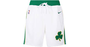 Nike boston celtics shorts black. Nike Boston Celtics Courtside Nba Shorts In White For Men Lyst