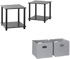 Enjoy free shipping on most stuff, even big the storage within the macsen lift top floor shelf coffee table with storage can keep your living double up on form and function with this square coffee table. Amazon Com Mainstays Parsons No Tools Living Room Furniture Single Cube Shelf Oak Side End Tables With Storage Black Set Of 2 Furniture Decor