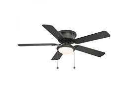 It is one of the famous brands of ceiling fans and. Hampton Bay Hugger 52 In Black Ceiling Fan Black Reversable Blades Newegg Com