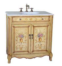 Unscrew the door hinges and remove the cabinets and drawers. Adelina 33 Inch Antique Hand Painted Bathroom Vanity