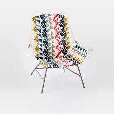 Made from wood, iron, plastic, wicker cane and fabric acapulco chair: All Weather Wicker Colorblock Woven Outdoor Lounge Chair Large Multi