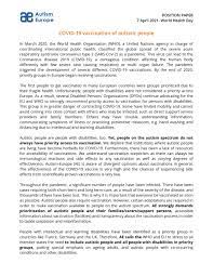 Those of us who routinely counter antivaccine disinformation on social media have noticed a new antivax trope popping up again and again and again. Position Paper Covid 19 Vaccination Of Autistic People Autism Europe