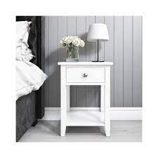 Bedside table hokksund 1 drawer brown. Harper White Solid Wood 1 Drawer Bedside Table Furniture123