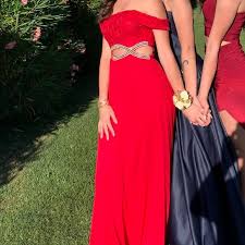 Shop womens evening pantsuits at bloomingdales.com. Macy S Dresses Macys Red Formal Prom Dress Off The Shoulder Poshmark