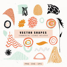 Abstract Vector Shapes Set Bright Clipart Graphic Design Etsy In 2021 Vector Shapes Graphic Design Elements Make Your Own Logo