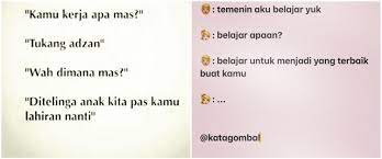 Rupanya kalimat gombalan dari pasangan muda ini agak kurang bisa dimengerti oleh sebagian netizen. 60 Gombalan Lucu Paling Receh Romantis Bikin Doi Tersipu Malu