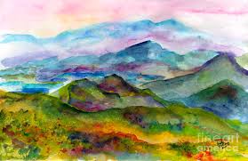 Blue Ridge Mountains Georgia Landscape Watercolor Painting By Ginette Fine Art Llc Ginette Callaway Blue Ridge Mountains Georgia Landscape Watercolor Fine Art Prints And Posters For Sale