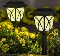 6-Piece Patterned Solar Street Light Outdoor LED Solar Garden Light,  Suitable For Lawn, Courtyard And Garden Walkways