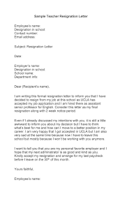 50 Best Teacher Resignation Letters (Ms Word) ᐅ Templatelab