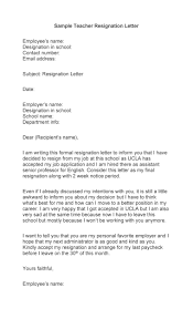 When it comes to writing your standard resignation letter, you want to make. 50 Best Teacher Resignation Letters Ms Word á… Templatelab