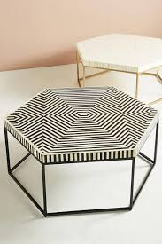 Black And White Bone Inlay Side Table Hex Monochrome Bone Inlay Coffee Table In 2020 With Images Coffee Table Inlay Furniture Bone Inlay Furniture