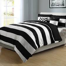 Urban habitat paloma full/queen 5 piece cotton comforter set. Graphic Stripe Reversible Comforter Set In Black White Bed Bath Beyond