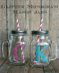 Top up your jar with the rest of the warm water, until it is almost full. Glitter Monogram Mason Jars Addicted 2 Diy