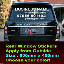Details About Car Rear Window Stickers Advertising Vinyl Car Lettering Graphics Decals Design