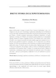 Pdf Breve Storia Dell Epistemologia Breve Storia Dell Epistemologia