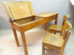The kidkraft study desk with chair gives young students a perfect workspace for finishing homework, studying or working on craft projects. Vintage School Desk With Chairs 1950s Catawiki