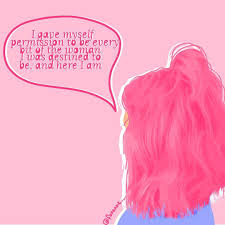 Girls Quote Feminist Illustration Vector Pink Hair Artist Art Girl Power Empowerment Girl Quotes Artistic Hair Art Girl