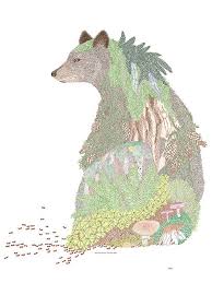 Black Bear Forest By Jill Bliss Art Graphic Illustration Animal Art