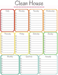 house cleaning schedule template printable schedule template