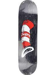 Supreme Cat In The Hat Skateboard Farfetch Skateboard Skateboard Art Design Snowboard Girl