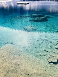 Red and blue digital wallpaper, abstract, digital art, minimalism. Hd Wallpaper Photography Of Blue Lagoon Beautiful Blue Water Clear Water Wallpaper Flare