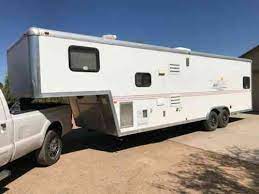 Work and play travel trailer toy haulers. Forest River Work And Play 34 Toy Hauler Cargo 5th Wheel Haul Vans Suvs And Trucks Cars