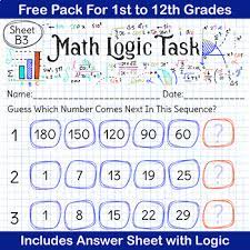 Mcq (multiple choice questions with answers about number series. Free Number Series Quiz Math Logic Puzzle Math Tasks For 1st To 12th Grades