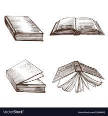 Book Set Open And Closed View Hand Draw Sketch Vintage Hardcover For Education Vector Illustration Download A Open Book Drawing Open Book Tattoo Book Drawing
