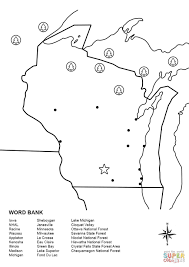 Flag of oregon coloring page. Wisconsin Map Worksheet Coloring Page Free Printable Coloring Pages Coloring Home