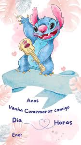 Convite do Stitch em Branco: 12 Modelos Grátis para Festas Infantis