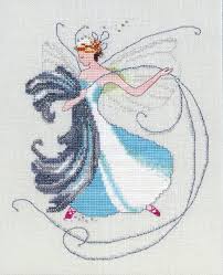 Antique white jobelan with dmc floss, mill hill beads, mill. Design Showcase Featuring Stitching Fairies By Nora Corbett