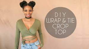 Make a cute cutout dress for summer. Diy Wrap Tie Crop Top No Sewing Youtube