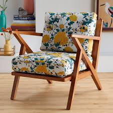 Vintage Floral Mid Century Accent Chair By Drew Barrymore Flower Home Walmart Com Mid Century Accent Chair Mid Century Accents Accent Chairs