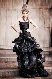 Dress Out Of Garbage Bags Recycled Dress Fashion Art Dress