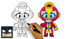 He shoots blaster beams and his super boosts friendlies' damage!. How To Draw Max Brawl Stars Youtube
