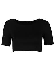 Black And White Crop Top Clipart Black Plain Short Sleeve Mini Crop T Shirt Bra Clipart Best T Shirt Bra Plain Shorts Shirts