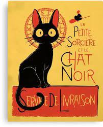 La Petite Sociere Et Le Chat Noir Service De Livraison Canvas Print Studio Ghibli Black Cat Art Ghibli