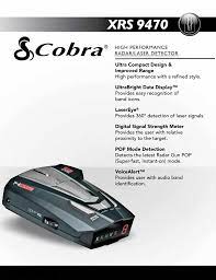 High performance radar/laser detector from cobra. Cobra Xrs Series High Performance Radar Laser Manualzz